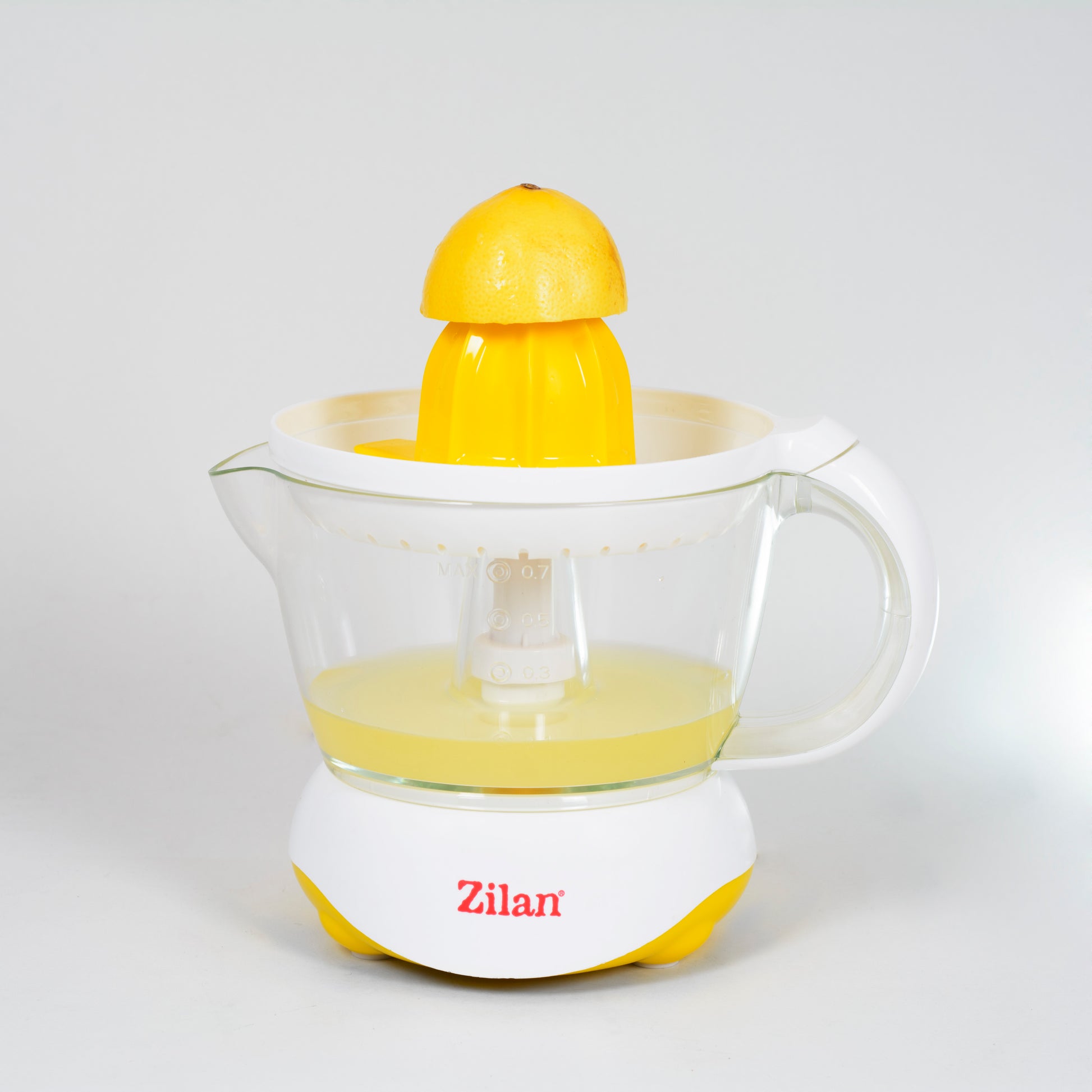Storcator citrice ZILAN ZLN-7825,Alb/Galben Capacitate 0.7L, Cana gradata, Functie reverse, Putere 25W.