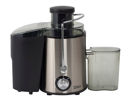 Storcator legume fructe ZILAN ZLN-8020,negru/inox Putere 800 W, Tub de alimentare 75 mm, Recipient colectare pulpa 1L, Pahar colectare suc 1L,