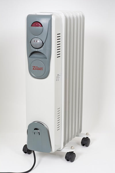 Calorifer electric ZILAN ZLN-2104, 7 elementi, Putere 1500 W, 3 trepte de putere, Termostat de siguranta, Termostat reglabil