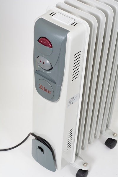 Calorifer electric ZILAN ZLN-2104, 7 elementi, Putere 1500 W, 3 trepte de putere, Termostat de siguranta, Termostat reglabil