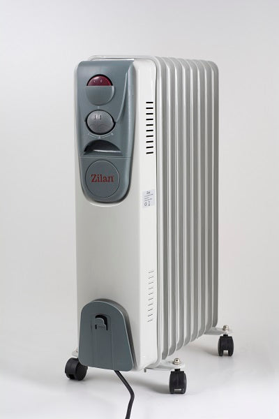Calorifer electric ZILAN ZLN-2111, 9 elementi, Putere 2000 W, 3 trepte de putere, Termostat de siguranta, Termostat reglabil