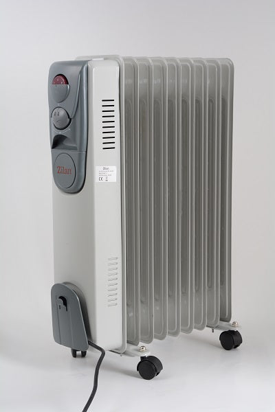 Calorifer electric ZILAN ZLN-2111, 9 elementi, Putere 2000 W, 3 trepte de putere, Termostat de siguranta, Termostat reglabil