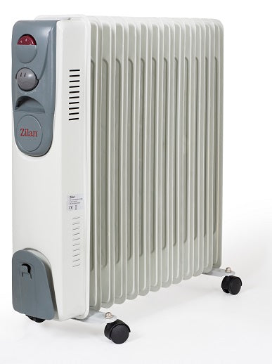 Calorifer electric ZILAN ZLN-2135, 13 elementi, Putere 2500 W, 3 trepte de putere, Termostat de siguranta, Termostat reglabil