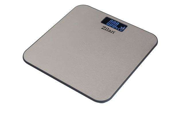 Cantar digital din inox pentru persoane ZILAN ZLN-0368, Platforma inox, Max 150kg, Afisare temperatura camera