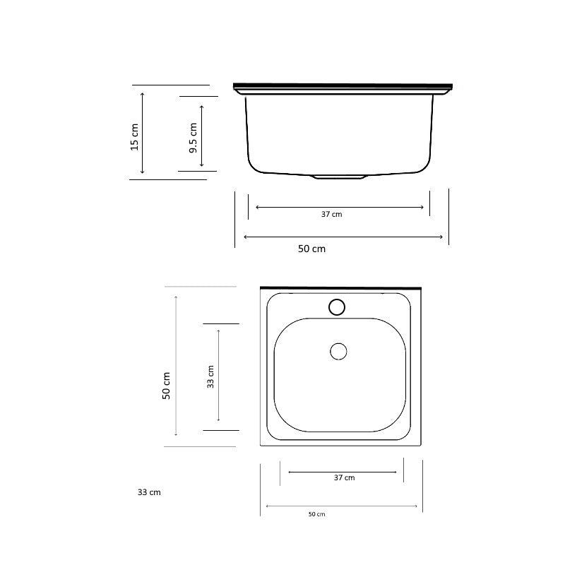 Chiuveta  ZLN 0155 o cuva pentru masca, 50x50 cm. Z-Inox, ZLN0155