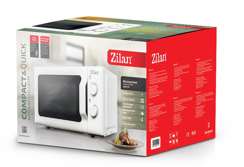 Cuptor cu microunde ZILAN Alb ZLN-1174, capacitate 20 l, 700 W, ,