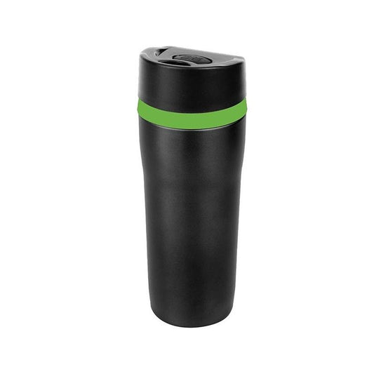 Cana termos Floria ZLN-1853,verde/negru 380 ml, supapa etansare,
