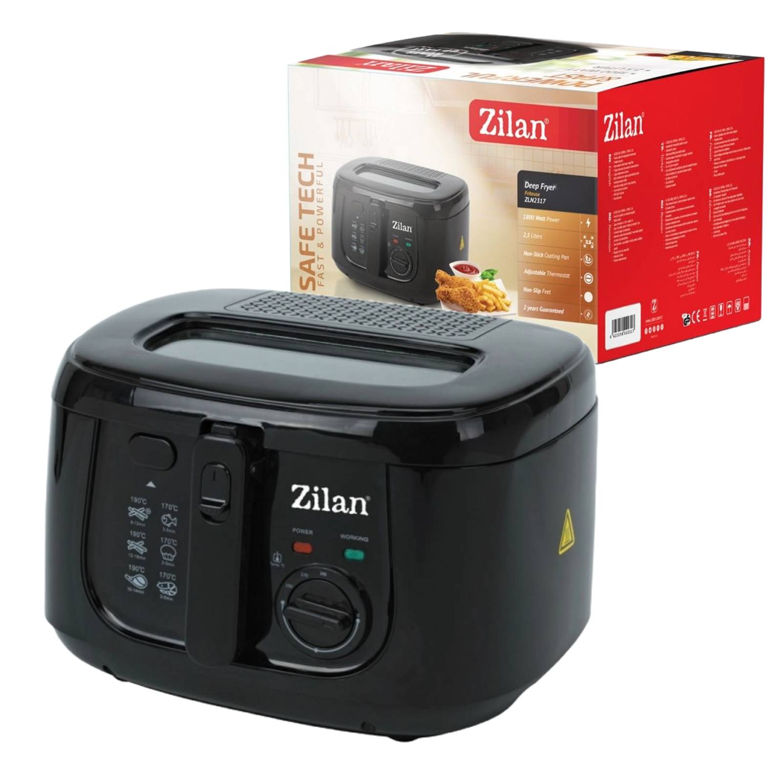 Friteuza Zilan ZLN-2317,1800 W, capacitate ulei 2.5 l, cuva teflonata