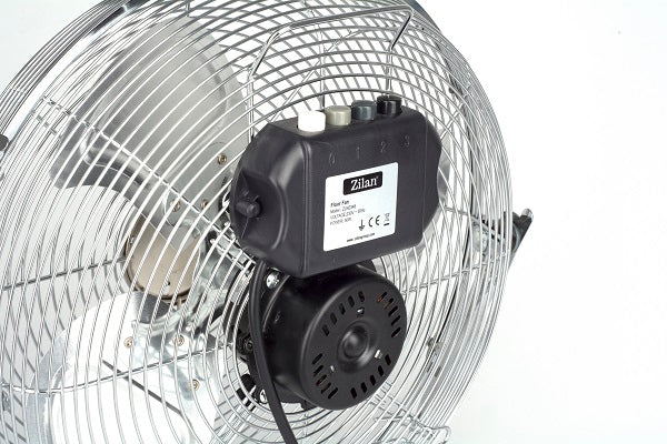 Ventilator inox cu suport Zilan ZLN-2348, Putere 50 W, Diametru 36 cm, 3 trepte ventilare, Unghi de inclinare reglabil