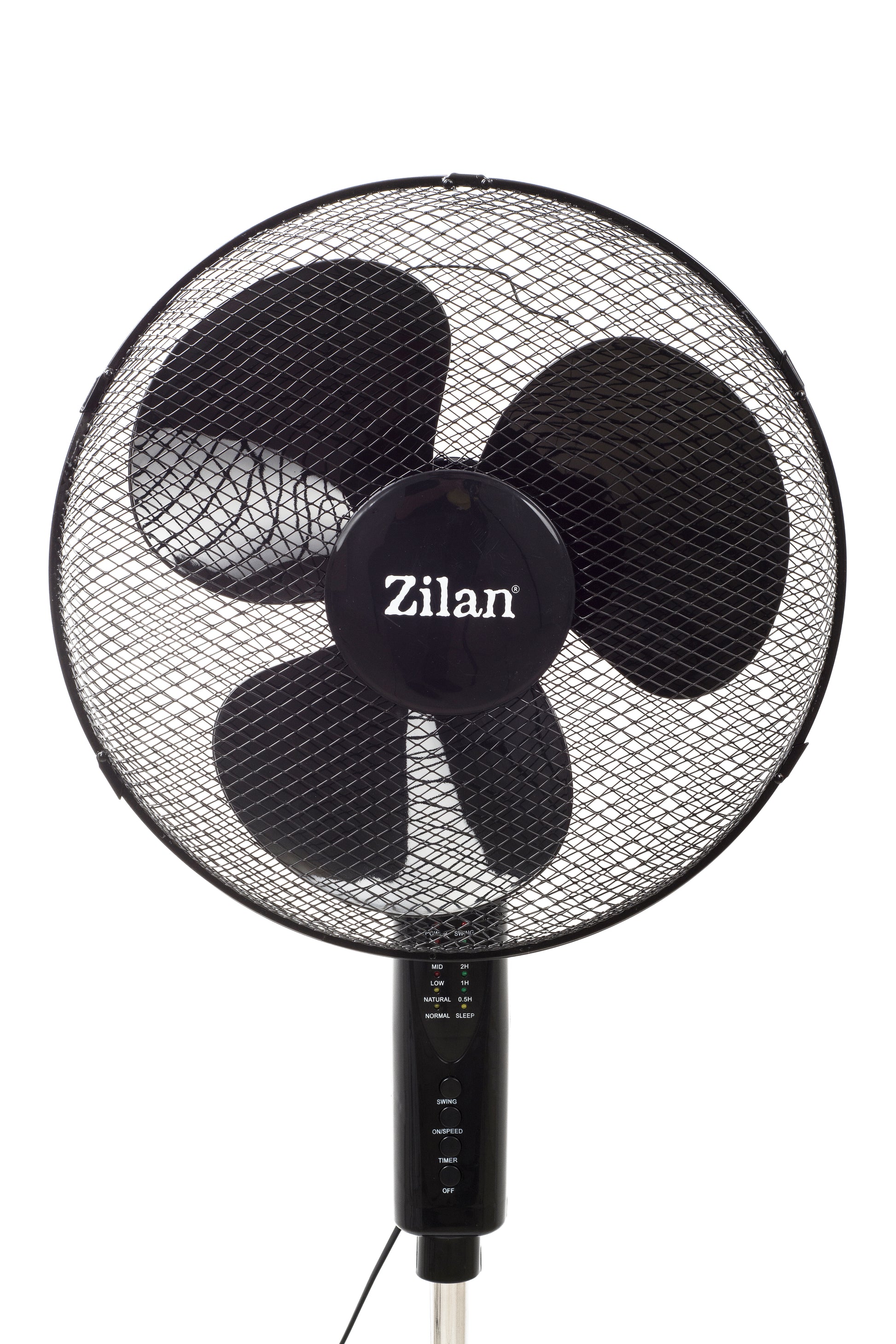 Ventilator cu picior ZILAN ZLN-1204,Negru 50W, 40 cm diametru, Telecomanda, Timer,