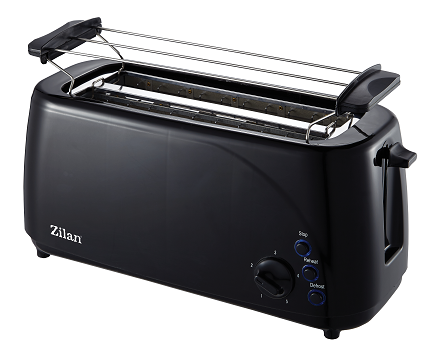 Prajitor paine dublu Zilan ZLN-2713, Negru, 1400W, 5 grade rumenire si functii multiple