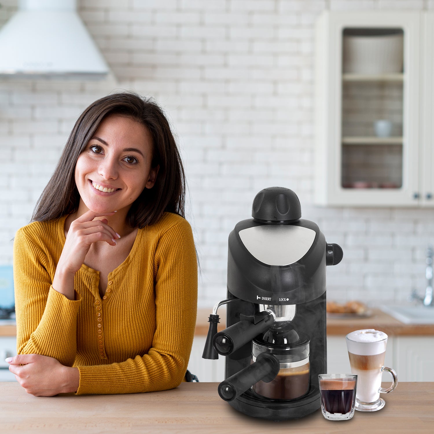 Espressor manual ZILAN ZLN-3154, Negru Dispozitiv spumare, Sistem cappuccino, Putere 800W,