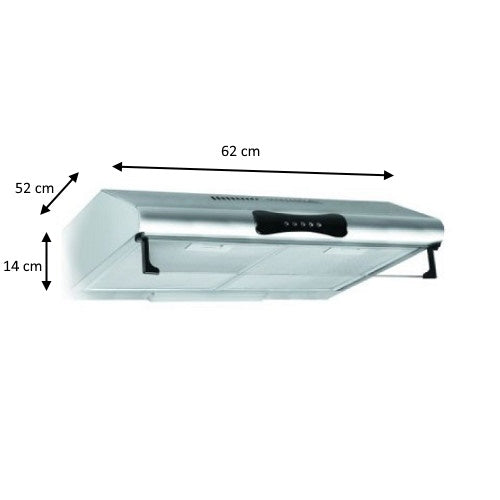 Hota pentru perete ZİLAN ZLN-9676, 62x13x47 cm, 2 motoare, 3 viteze, filtru permanent aluminiu