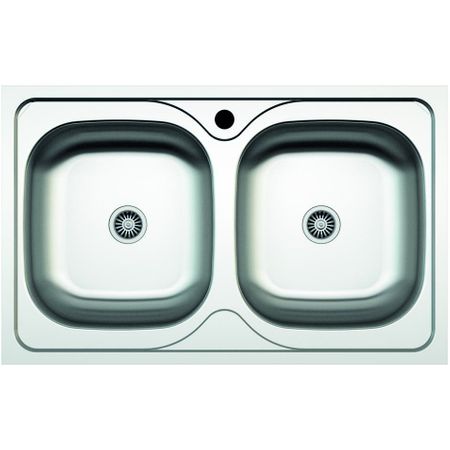 Chiuveta cu doua cuve pentru blat Z-INOX ZLN-0216, Inox anticalcar, 50x80 cm