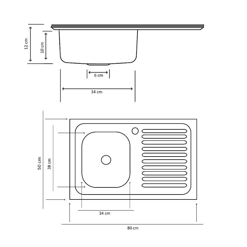Chiuveta inox 430-04mm, Pentru masca ZLN-1862, cuva stanga+sifon scurgere cu ventil