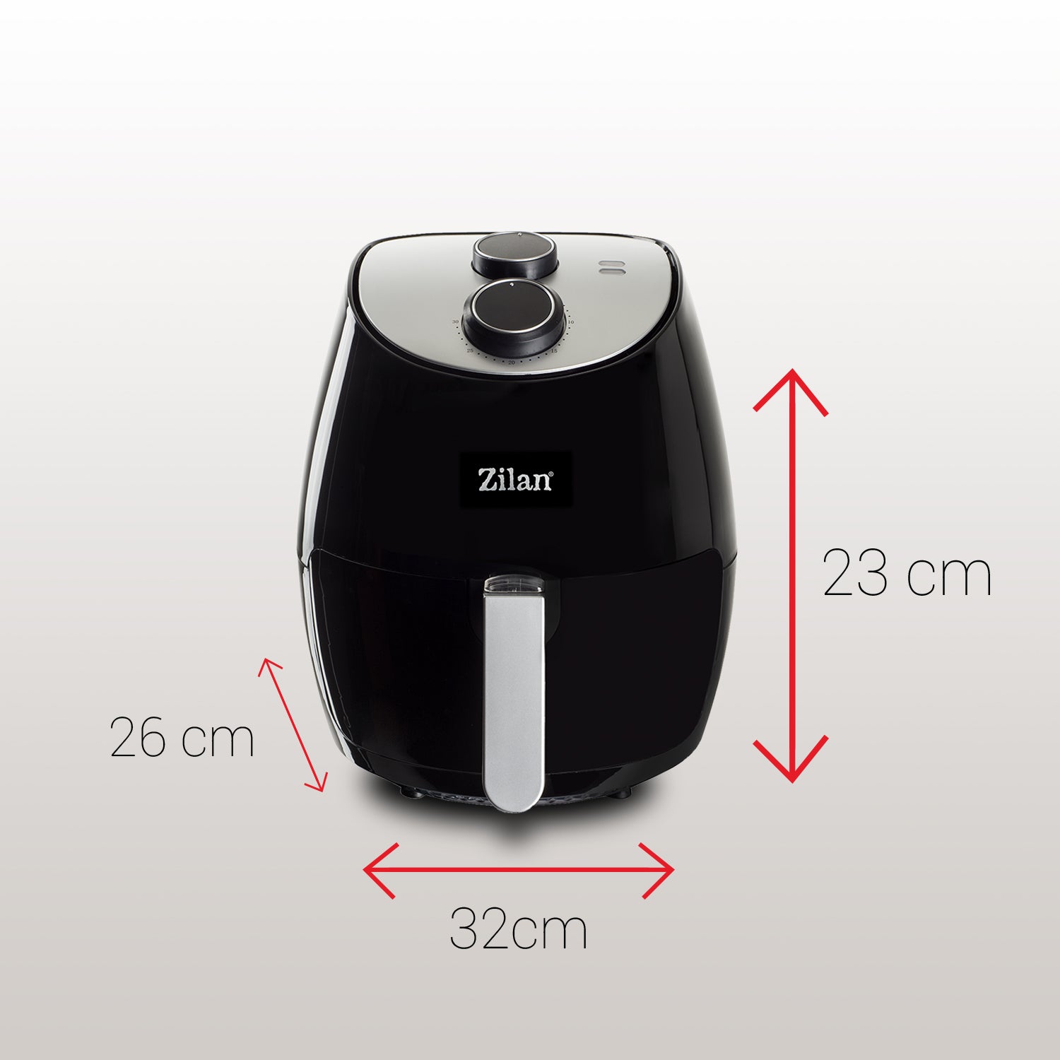 Friteuza Air Fryer, ZILAN ZLN-3598, Negru 1350 W, Capacitate 2.6 L, Timer 30 min,