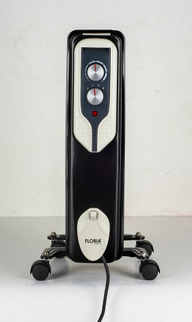 Calorifer electric Floria ZLN-3642,Negru 1500 W, 7 elementi, 3 trepte de putere, Termostat reglabil, Protectie supra-incalzire, Indicator luminos,
