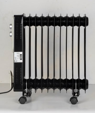 Calorifer electric Floria ZLN-3666,Negru 2500 W, 11 elementi, 3 trepte de putere, Termostat reglabil, Protectie supra-incalzire, Indicator luminos,