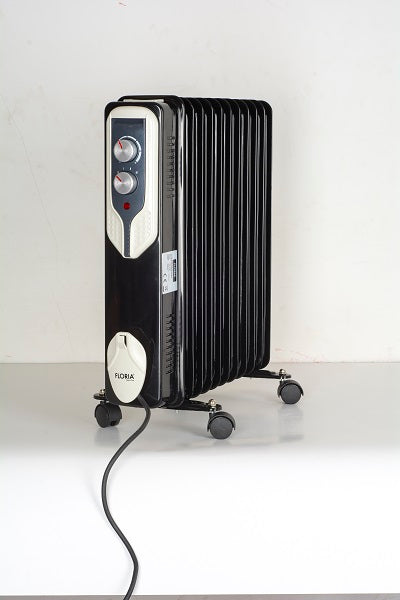 Calorifer electric Floria ZLN-3666,Negru 2500 W, 11 elementi, 3 trepte de putere, Termostat reglabil, Protectie supra-incalzire, Indicator luminos,