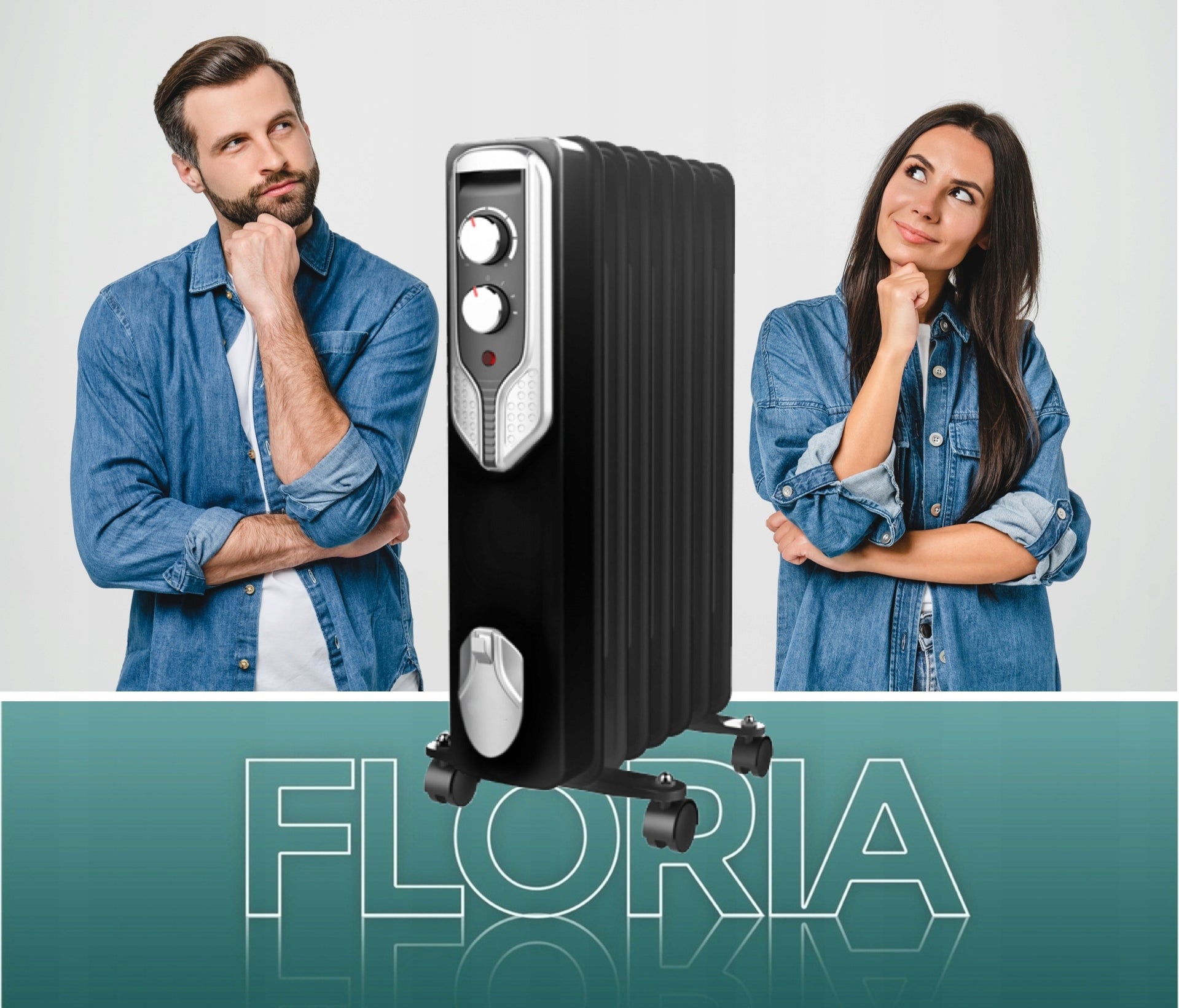 Calorifer electric Floria ZLN-3666,Negru 2500 W, 11 elementi, 3 trepte de putere, Termostat reglabil, Protectie supra-incalzire, Indicator luminos,