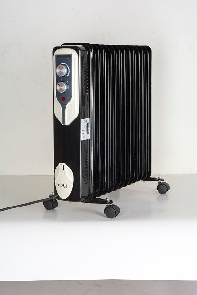 Calorifer electric Floria ZLN-3673,Negru 2500 W, 13 elementi, 3 trepte de putere, Termostat reglabil, Protectie supra-incalzire, Indicator luminos,