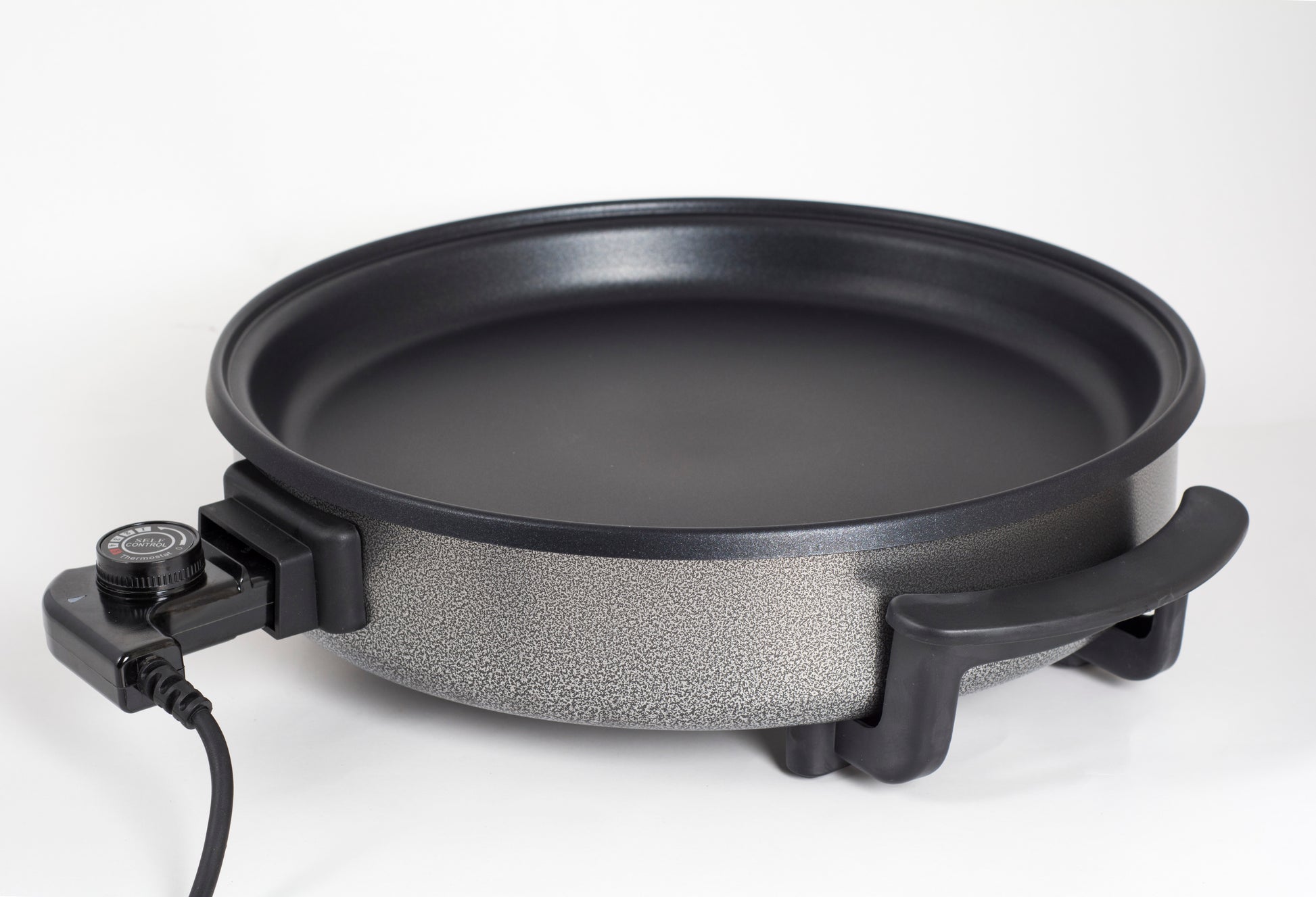 Tigaie electrica rotunda ZİLAN ZLN-7870, pizza grill, diametru 38 cm, 1500 W, capac sticla, material non stick