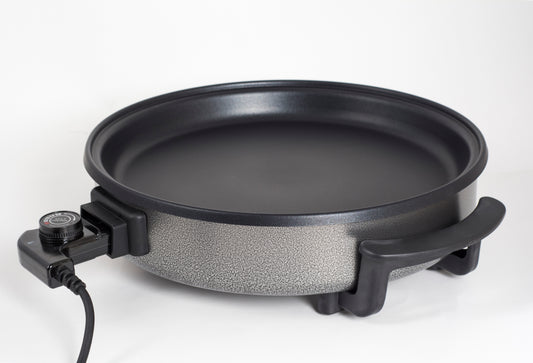 Tigaie electrica rotunda ZİLAN ZLN-7870, pizza grill, diametru 38 cm, 1500 W, capac sticla, material non stick