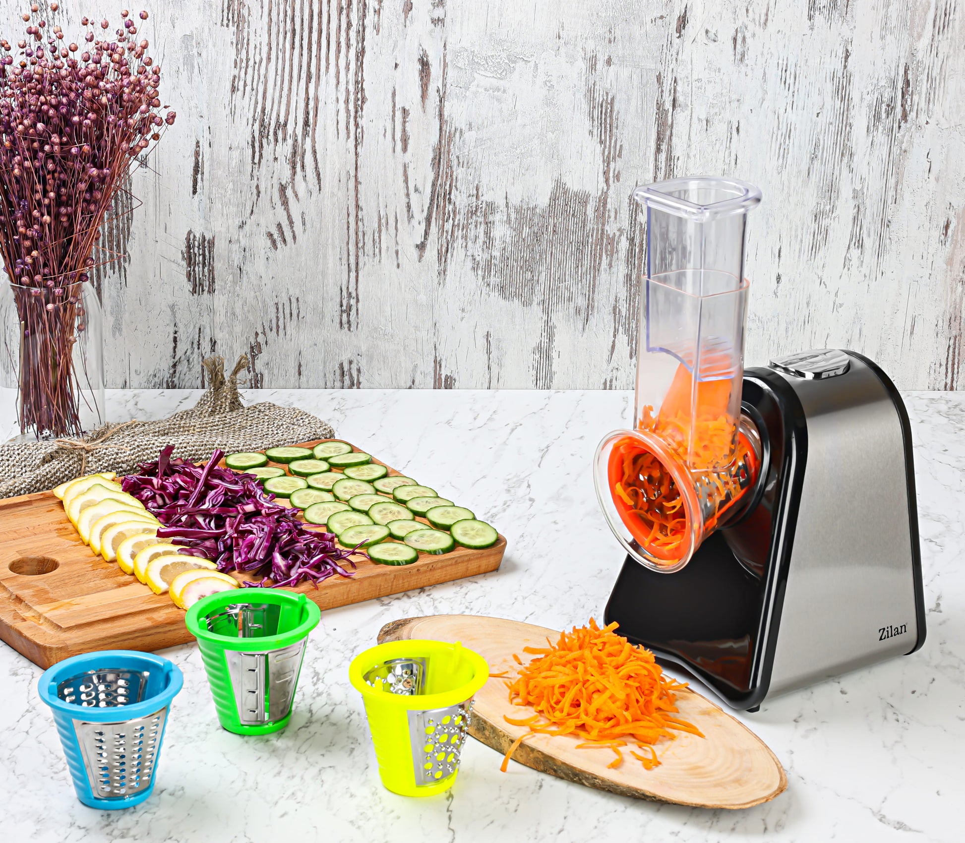 Razatoare si Feliator Zilan ZLN-0498 Fresh, Putere 200W, 4 accesorii, Inox