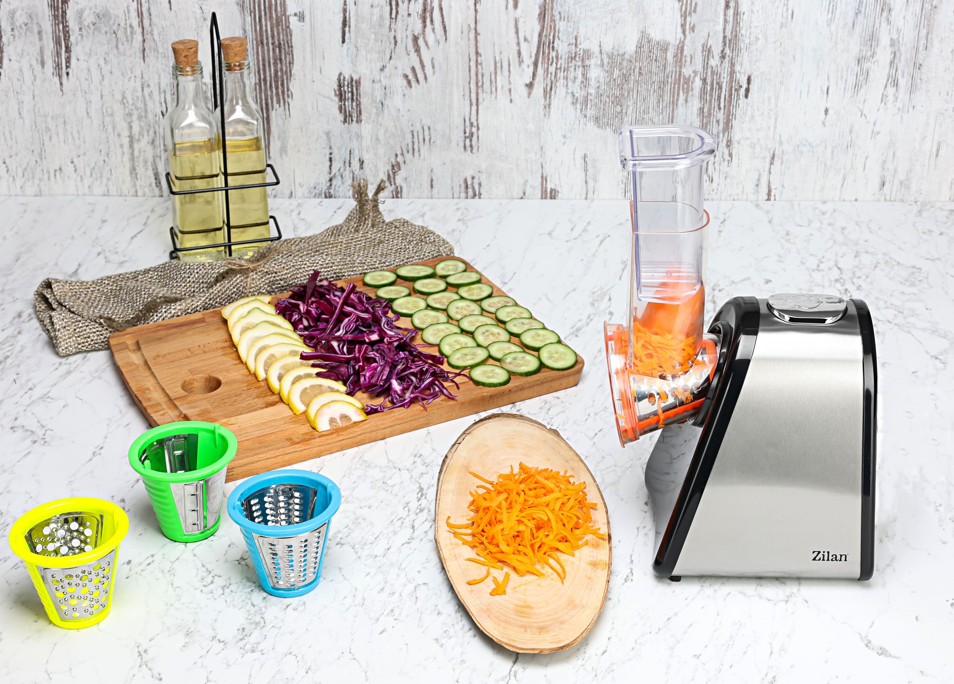 Razatoare si Feliator Zilan ZLN-0498 Fresh, Putere 200W, 4 accesorii, Inox