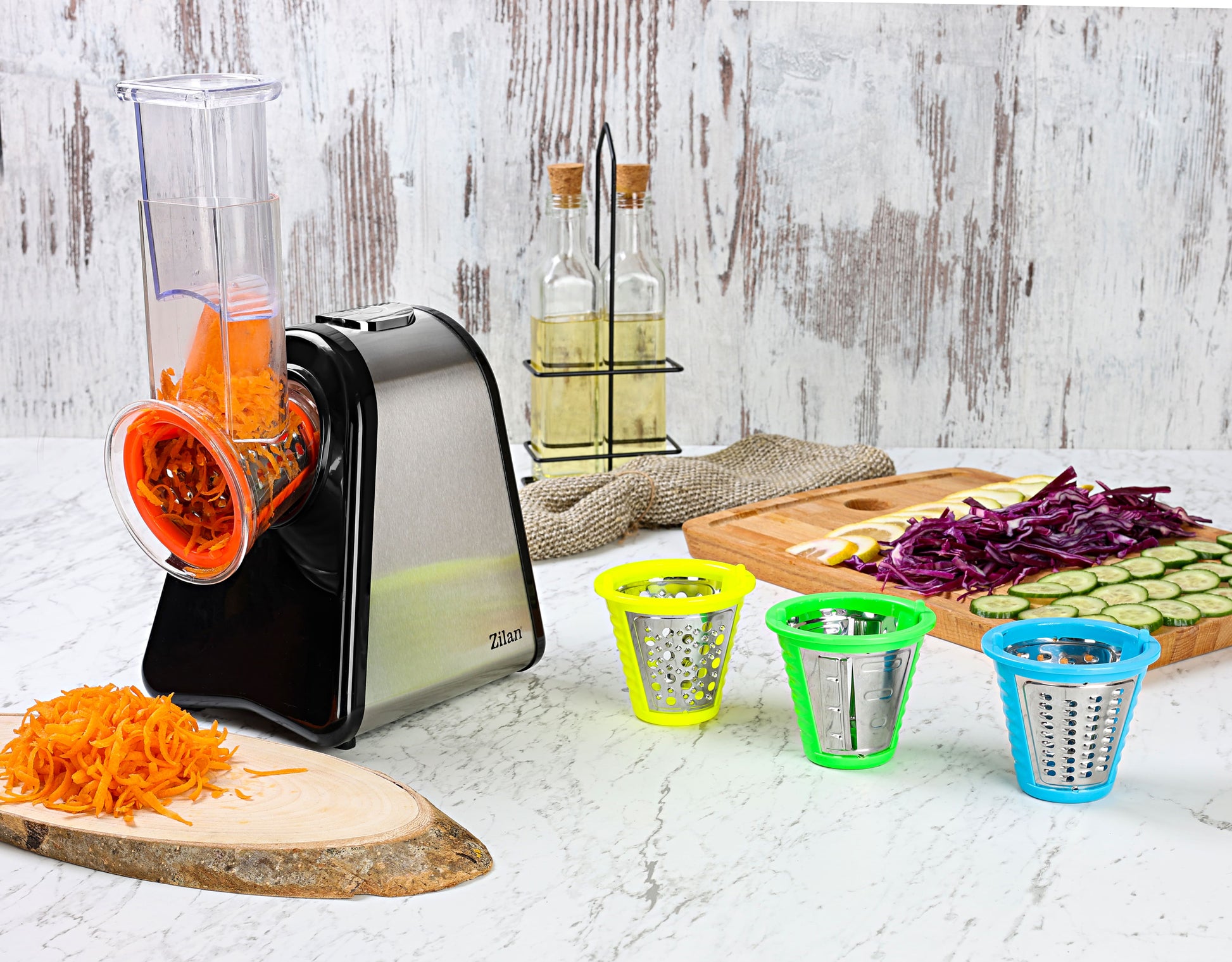 Razatoare si Feliator Zilan ZLN-0498 Fresh, Putere 200W, 4 accesorii, Inox