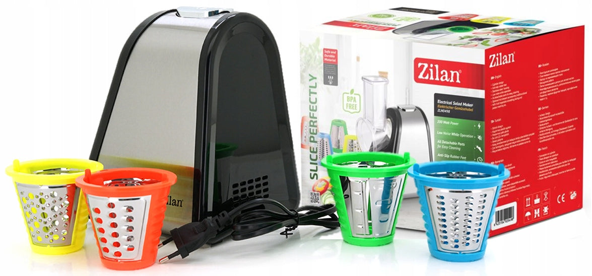 Razatoare si Feliator Zilan ZLN-0498 Fresh, Putere 200W, 4 accesorii, Inox