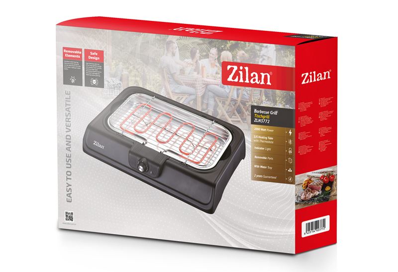 Gratar electric ZİLAN ZLN-3772,2000 W, termostat reglabil