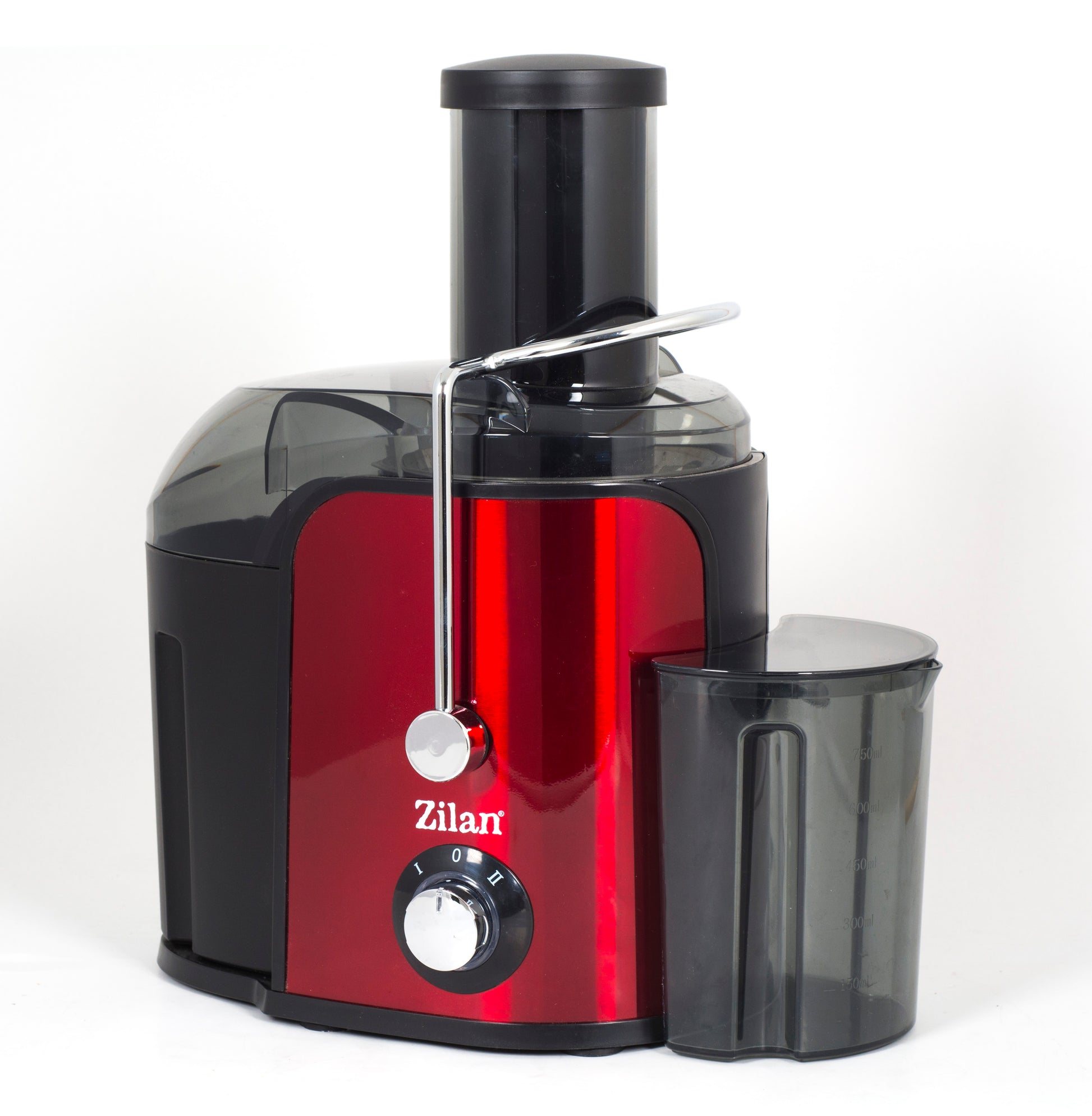 Storcator legume fructe ZILAN ZLN-7979,Rosu Putere 800 W, Recipient colectare pulpa 1.6L, Pahar gradat colectare suc 0.75L, Tub de alimentare