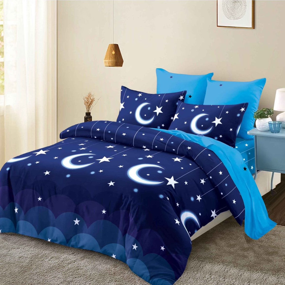 Lenjerie pat dublu, FINET, cu elastic, 6 piese, B850