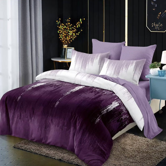 Lenjerie pat dublu, FINET, cu elastic, 6 piese,  B868