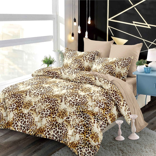 Lenjerie pat dublu, FINET, cu elastic, 6 piese, BB6088