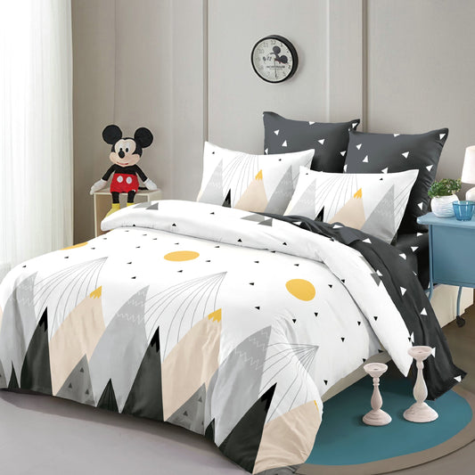 Lenjerie pat dublu, FINET, cu elastic, 6 piese, BB6091