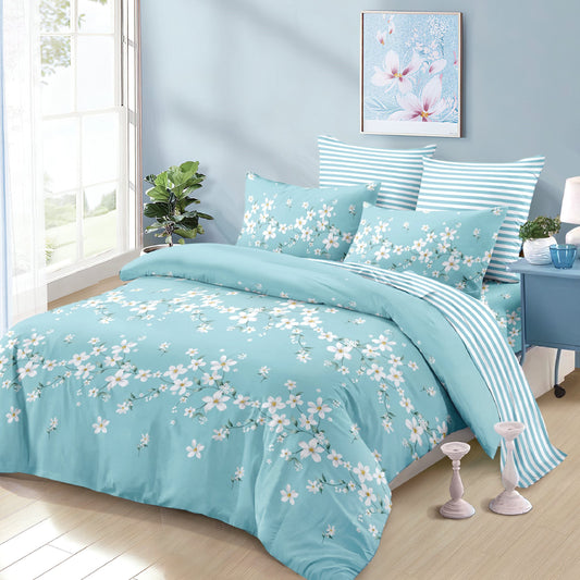 Lenjerie pat dublu, FINET, cu elastic, 6 piese, BB6092