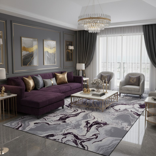 Covor Buse River, Lila, Living, Dormitor, Modern