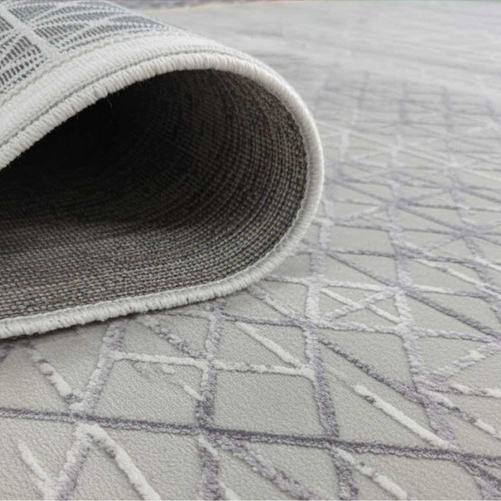 Covor ERVA, (200x300)cm, 100% Acrilic , Living, Dormitor, Modern, Culori- Gri & Negru