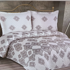 Cuvertura Pat Dublu, 3 Piese, Bumbac 100% Bulut – Calitate Premium, Culoare Bej