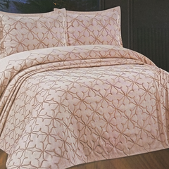 Cuvertura Pat Dublu, 3 Piese, Bumbac 100% Doqu – Calitate Premium, Culoare Alb