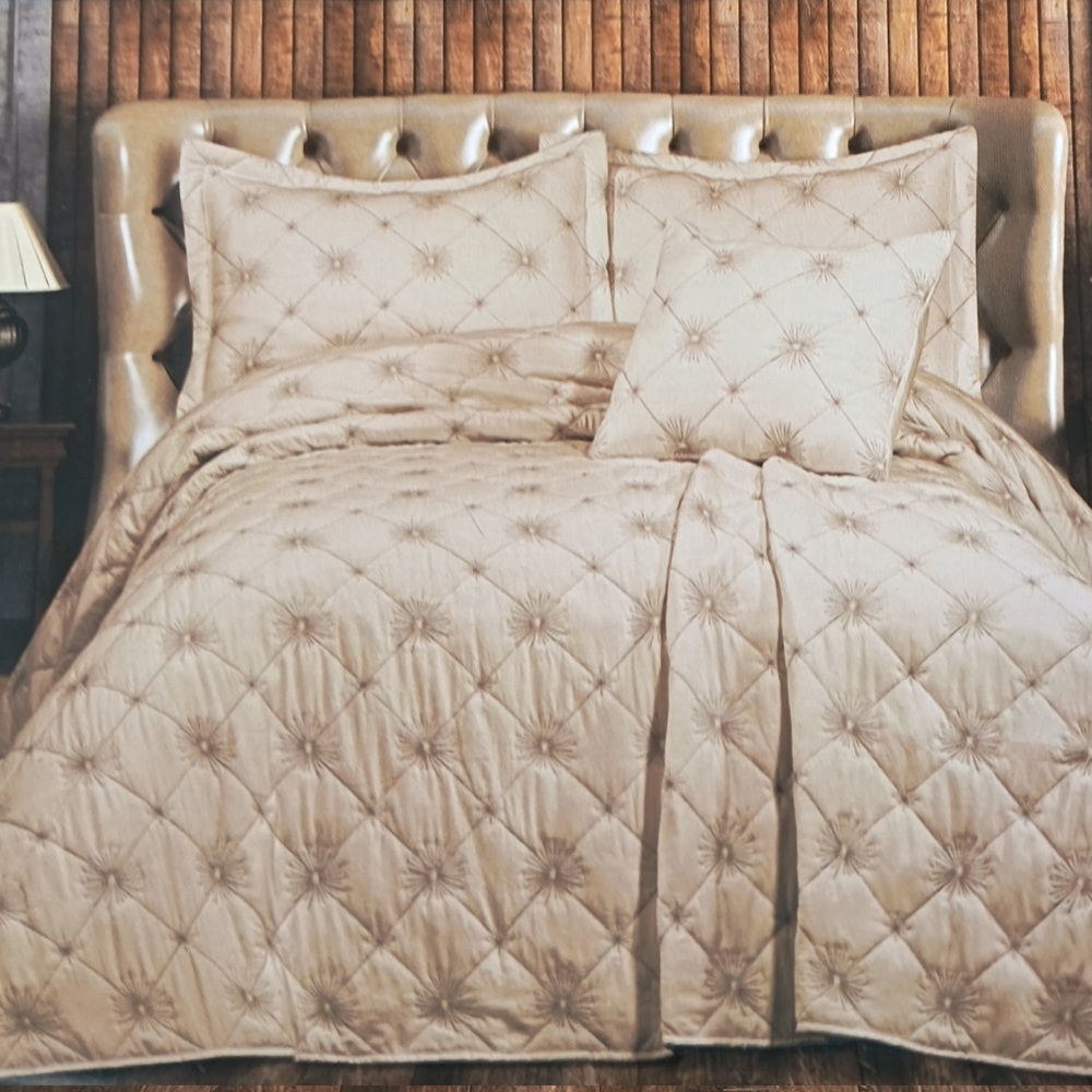 Cuvertura Pat Dublu, 4 Piese, Bumbac 100% Gunes – Calitate Premium, Culoare Cappuccino