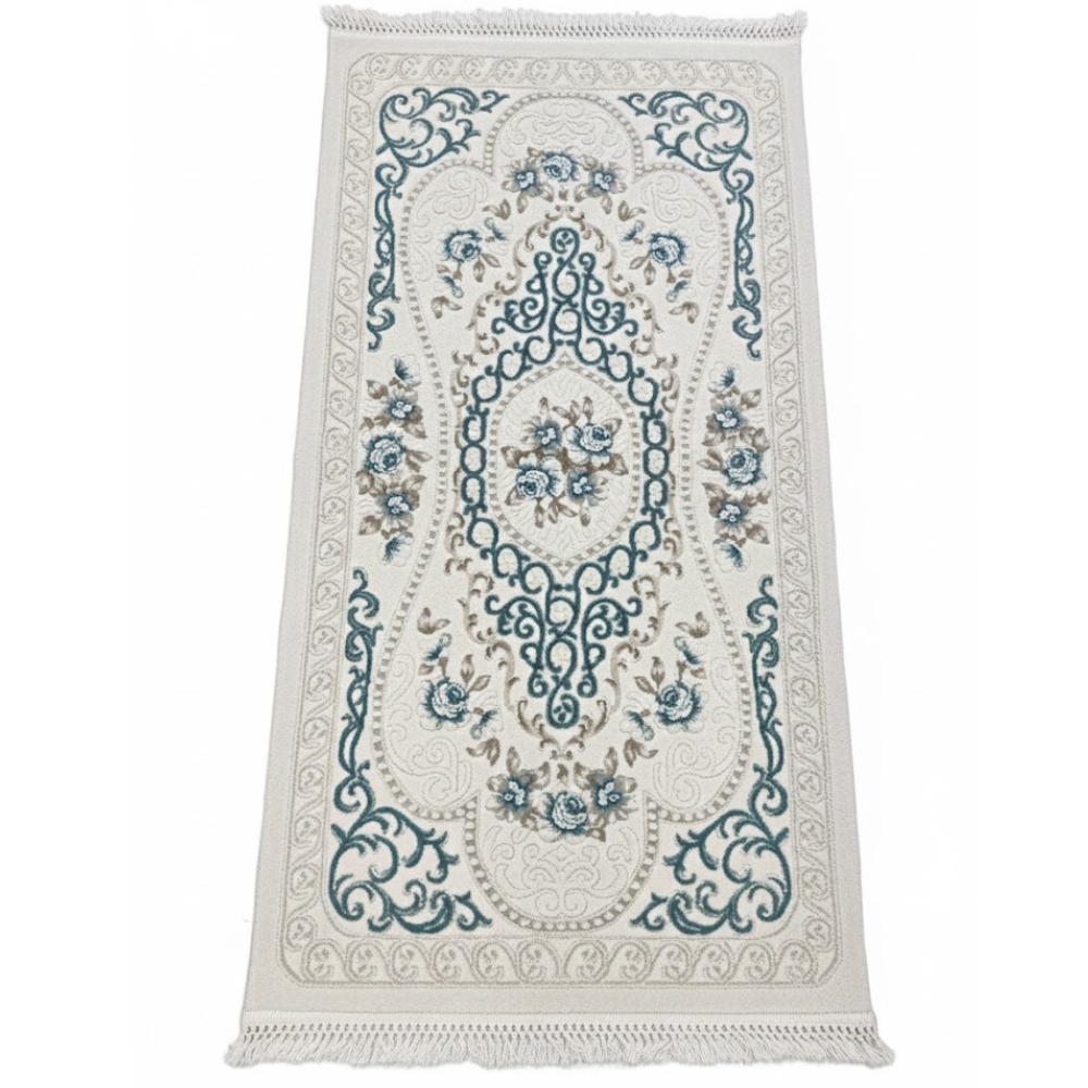 Covor OLIVYA, ALB/ TURCOAZ, Living, Dormitor