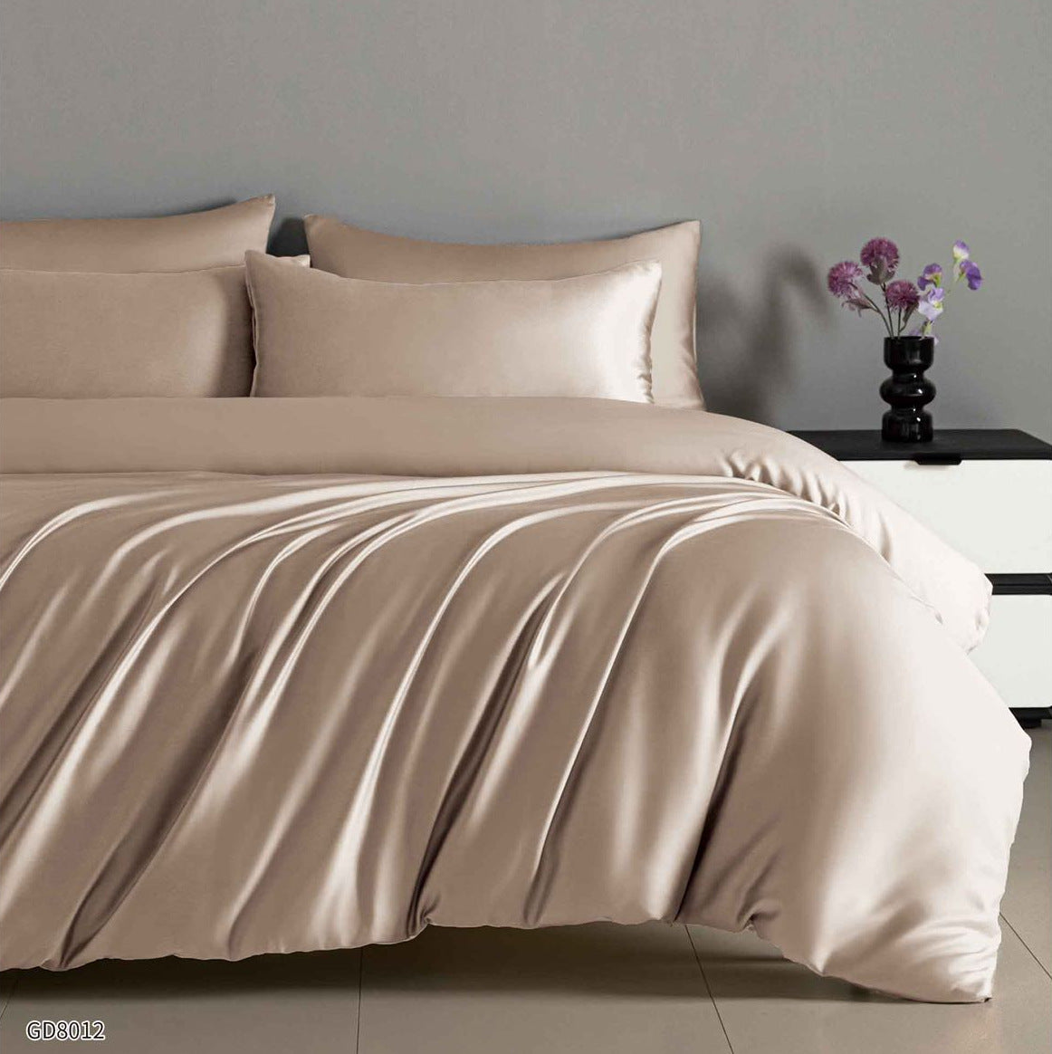 Lenjerie pat dublu, FINET, cu elastic, 4 piese, GD8012