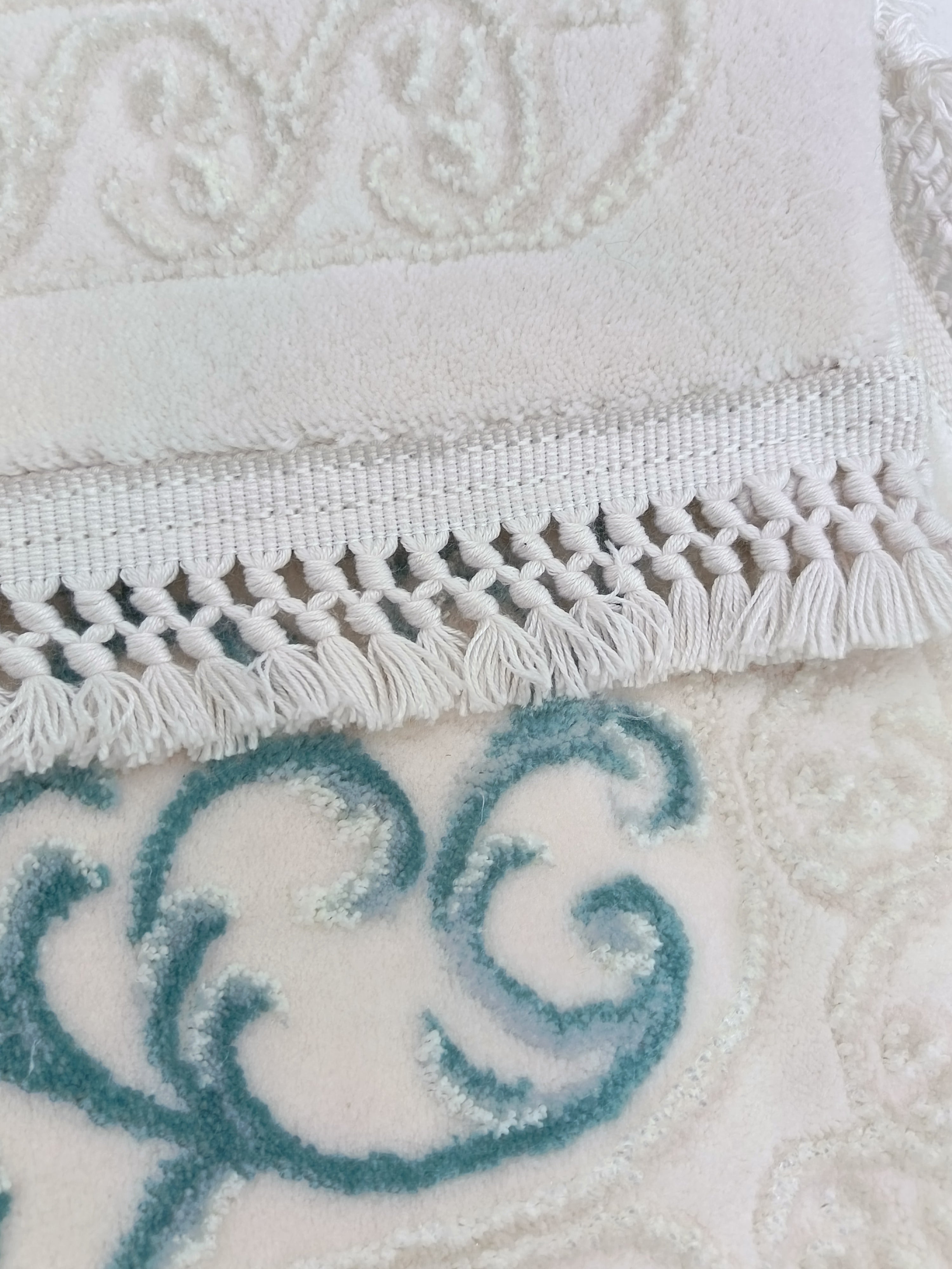 Covor OLIVYA, ALB/ TURCOAZ, Living, Dormitor