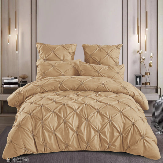 Lenjerie de Pat Dublu, Finetat cu elastic, 6 Piese, NH6070