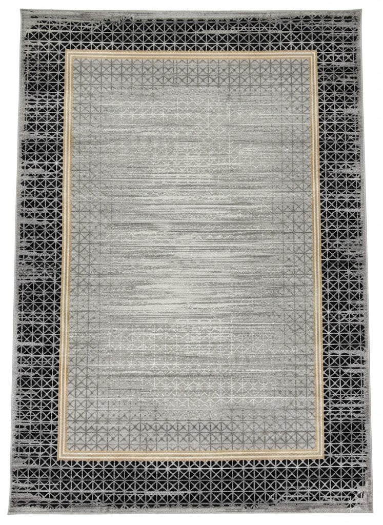 Covor ERVA, (200x300)cm, 100% Acrilic , Living, Dormitor, Modern, Culori- Gri & Negru