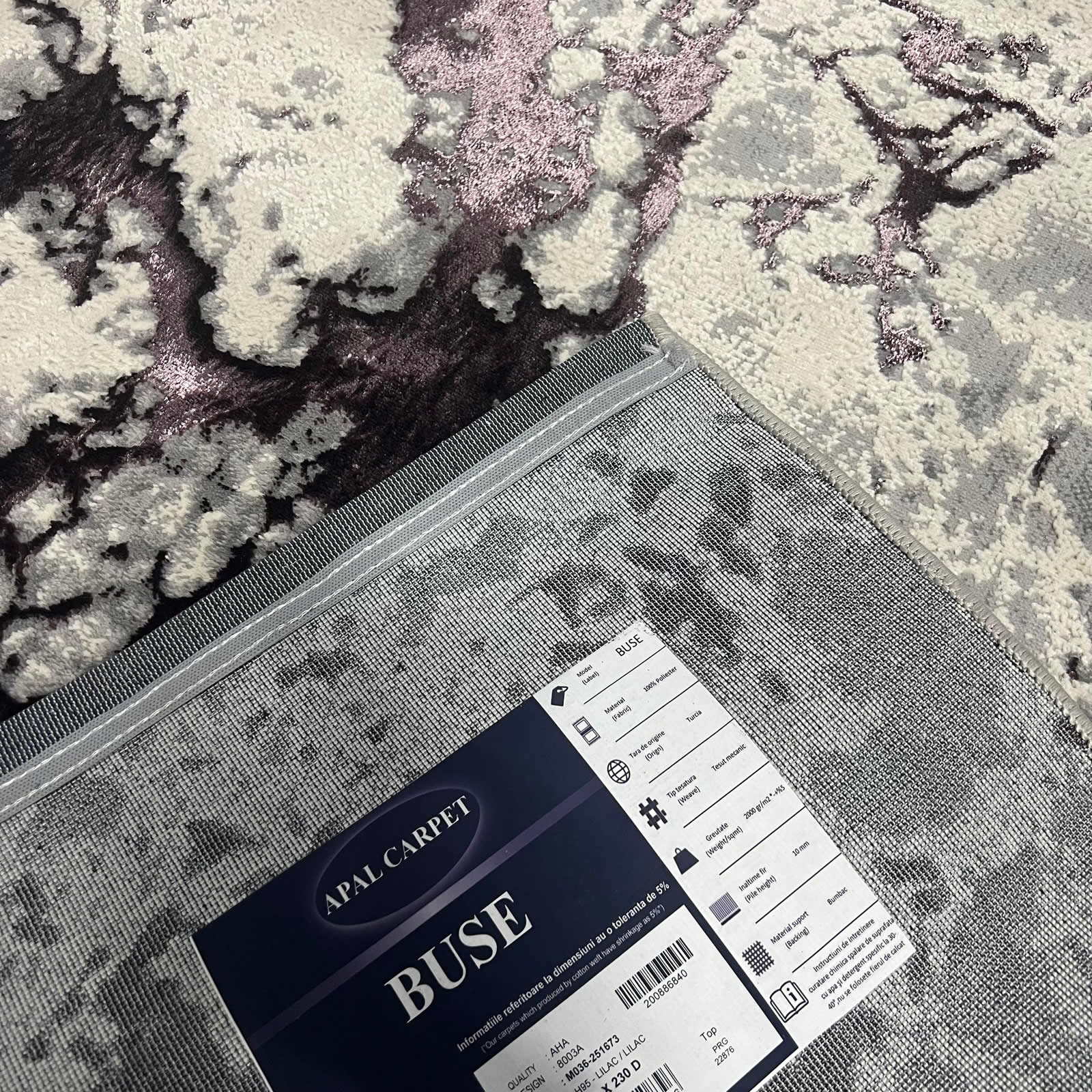 Covor Buse Fulger, Lila, Living, Dormitor, Modern