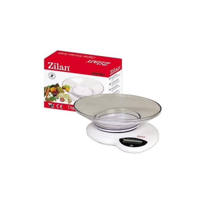 Cantar Digital de Bucatarie Zilan ZLN-7697 - Alb, 3kg, Precizie 1g, Display LCD